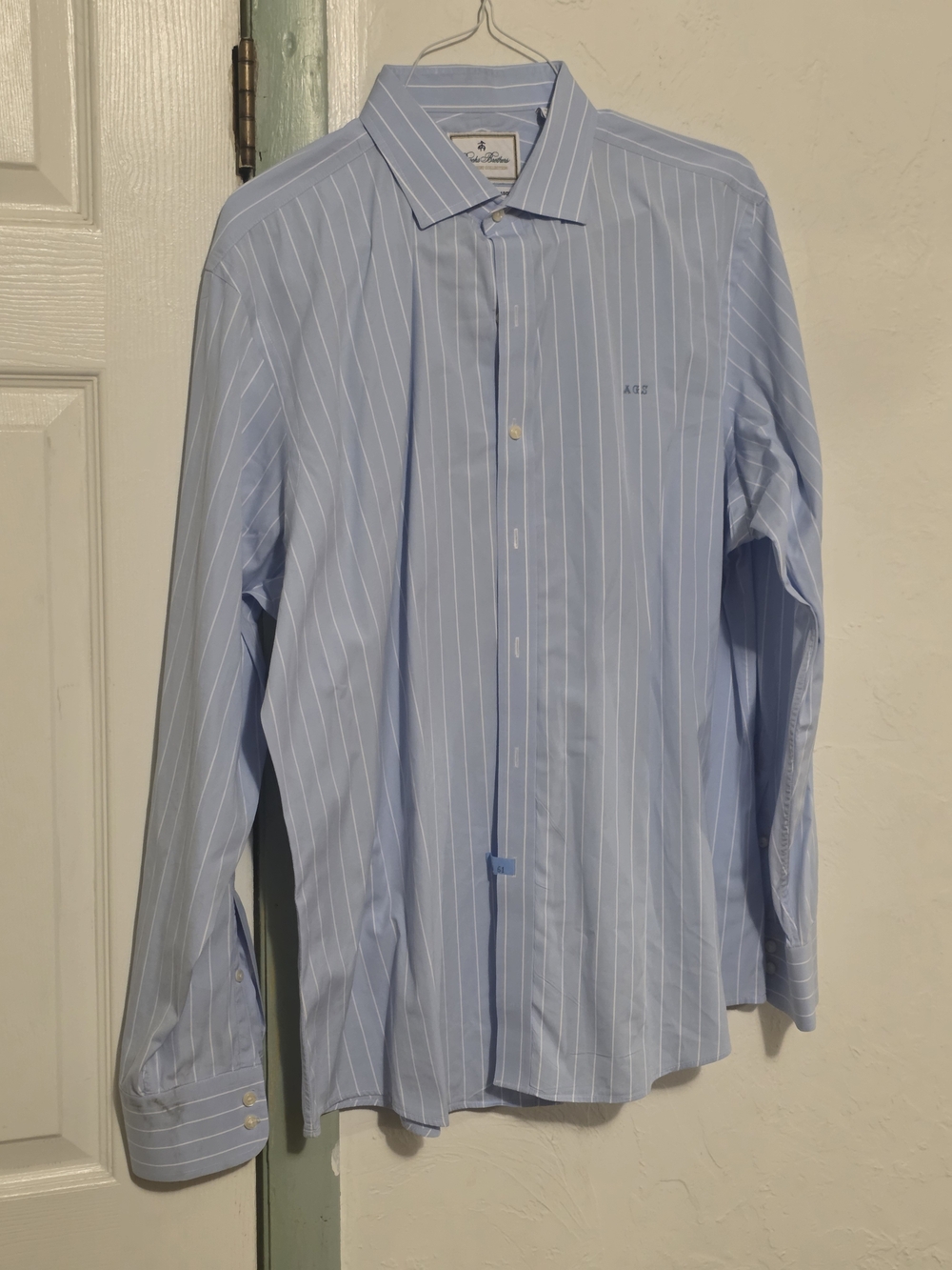 Brooks Brothers Light Blue and White Pinstripe Dress Shirt
